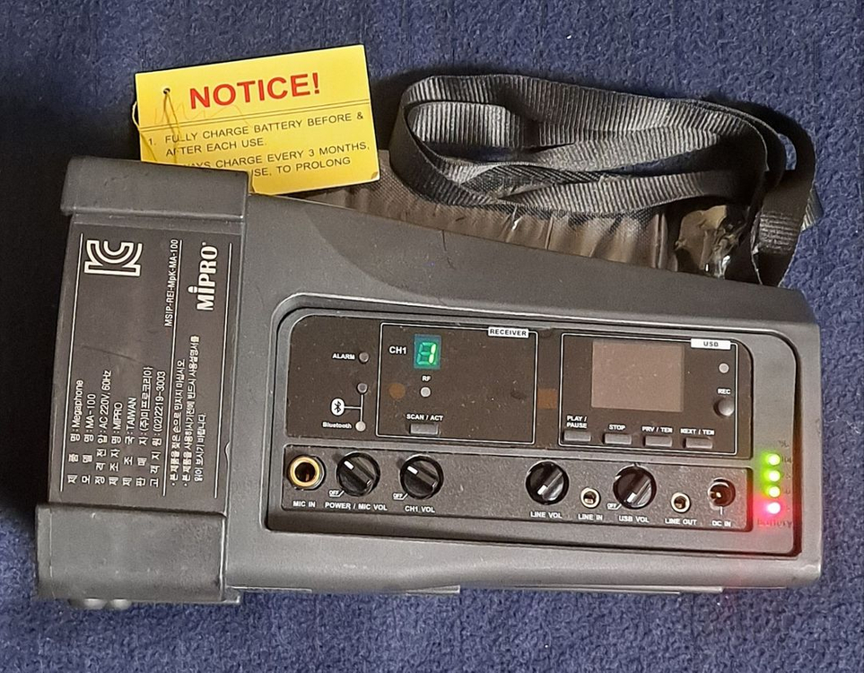 미프로 휴대용 앰프 (MIPRO MA-100SB)--6