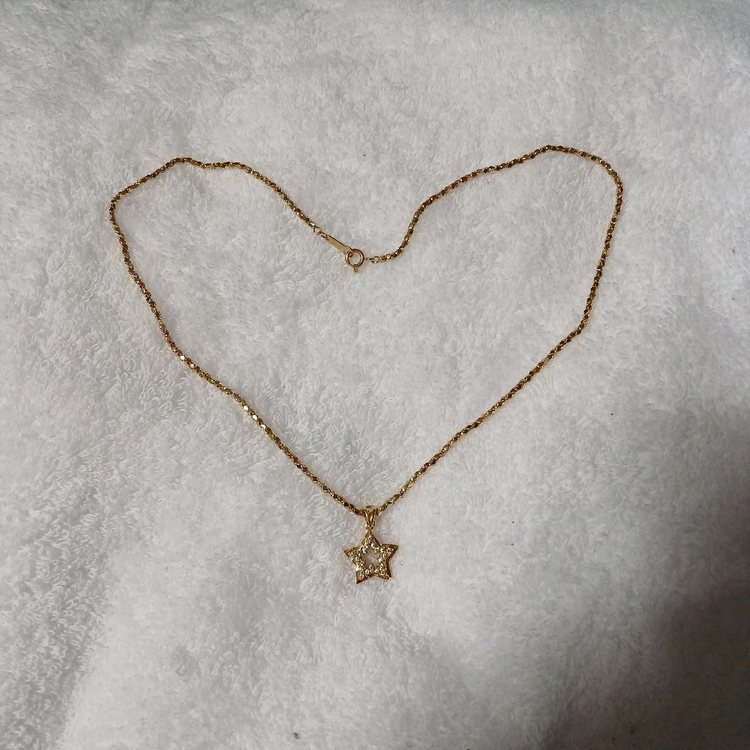 18k 별 펜던트 목걸이 판매합니다--1
