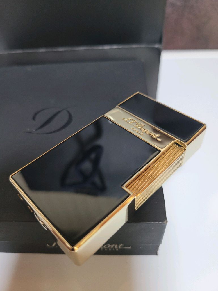 [새상품급] 듀퐁라이터 신형 ca025002 비기 블랙 래커 금장 터보 듀퐁 라이타--4