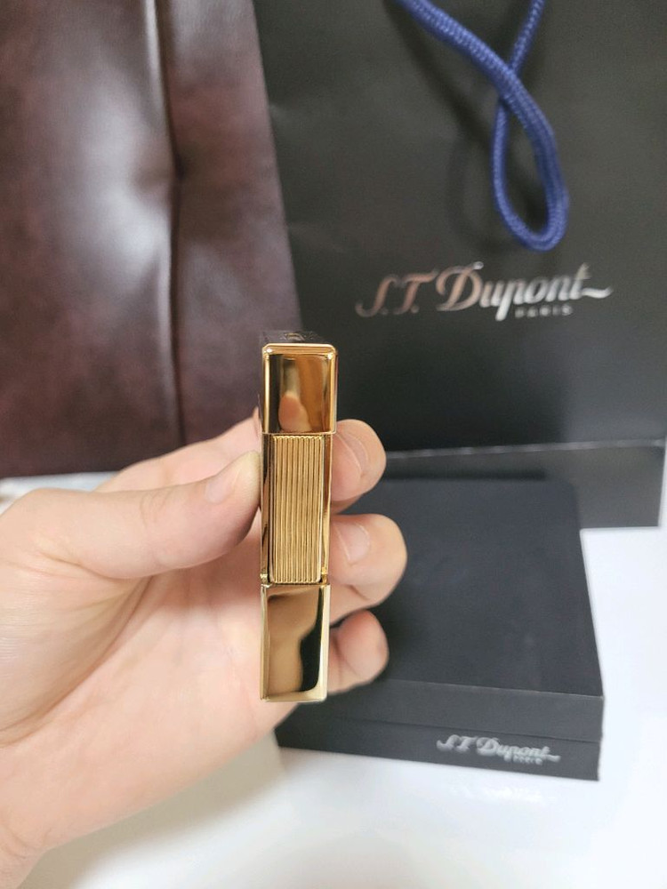 [새상품급] 듀퐁라이터 신형 ca025002 비기 블랙 래커 금장 터보 듀퐁 라이타--5