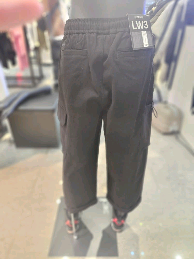 라이프워크 여성용 와이드 카고 팬츠 (블랙)--1