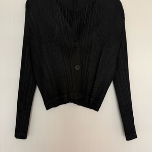 플리츠 플리츠 블랙 숏가디건