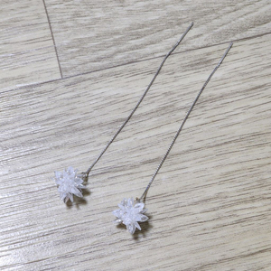 (새상품) 실버925 크리스탈 눈꽃 귀걸이