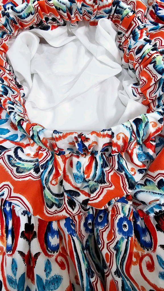 티어드 롱스커트 프린트 밴딩스커트--5