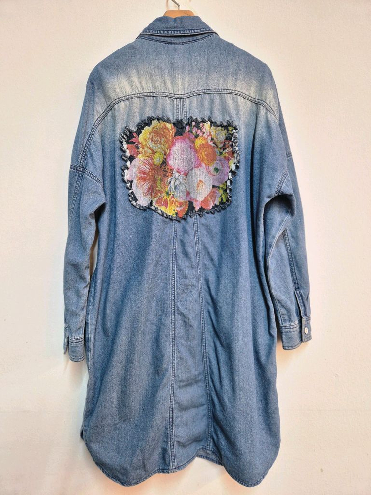 오즈세컨 데님 롱 셔츠겸 원피스--2