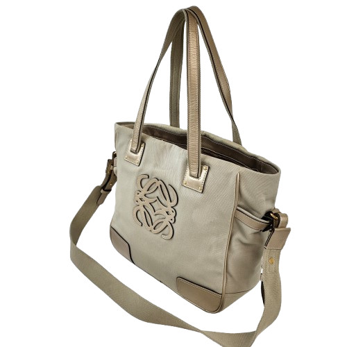 정품 로에베 아나그램 리넨 옥스포드 숄더/크로스백--3