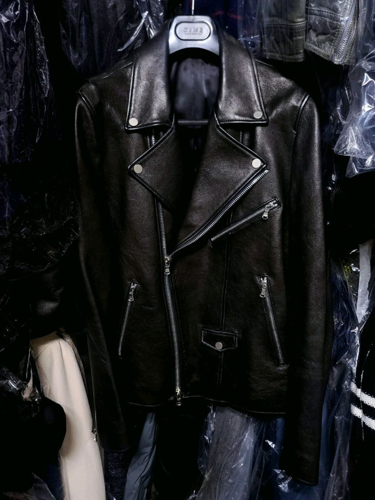 산드로옴므 / 이태리 람포 지퍼 양가죽 라이더 자켓 / 100-105--9