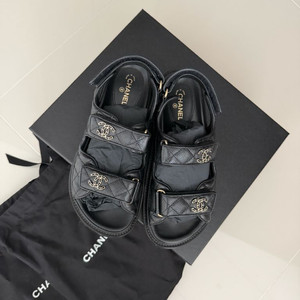 샤넬 벨크로 샌들 캐비어 블랙 35.5/ 비브람완료 이미지