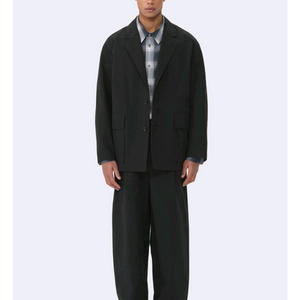 커스텀멜로우 Black Oversized Fit Cotton Setup자켓