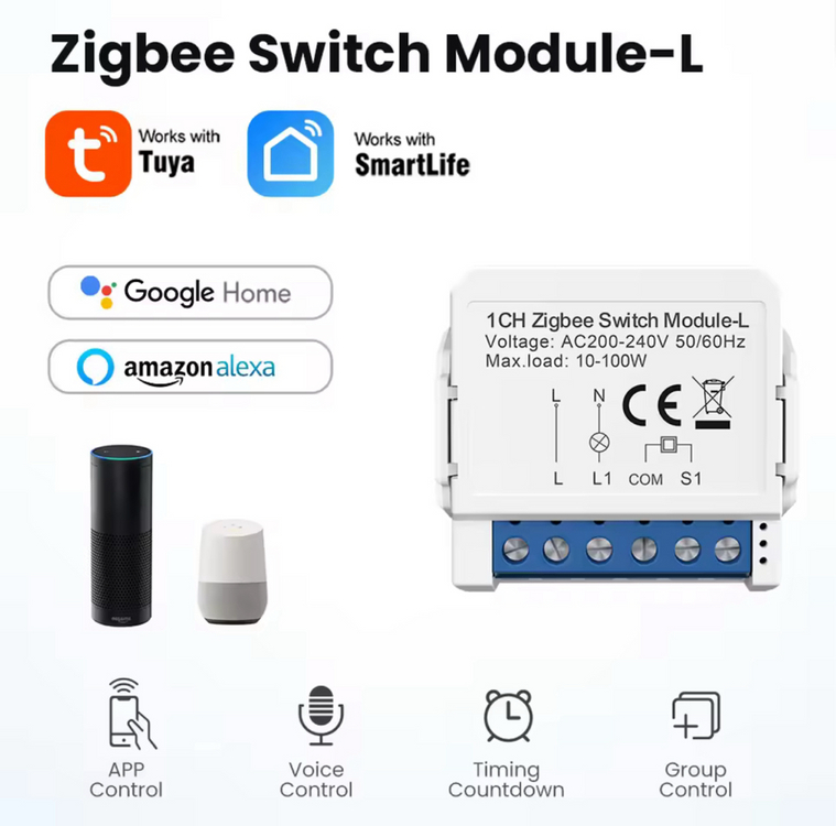 Zigbee 스마트 스위치 모듈 2채널 이미지