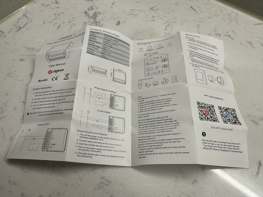 Zigbee 스마트 스위치 모듈 2채널 이미지