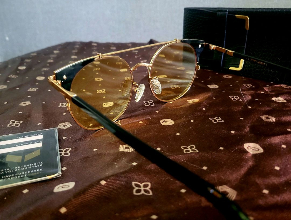 [미사용 새상품] - 옐로우 틴트렌즈 선글라스--2