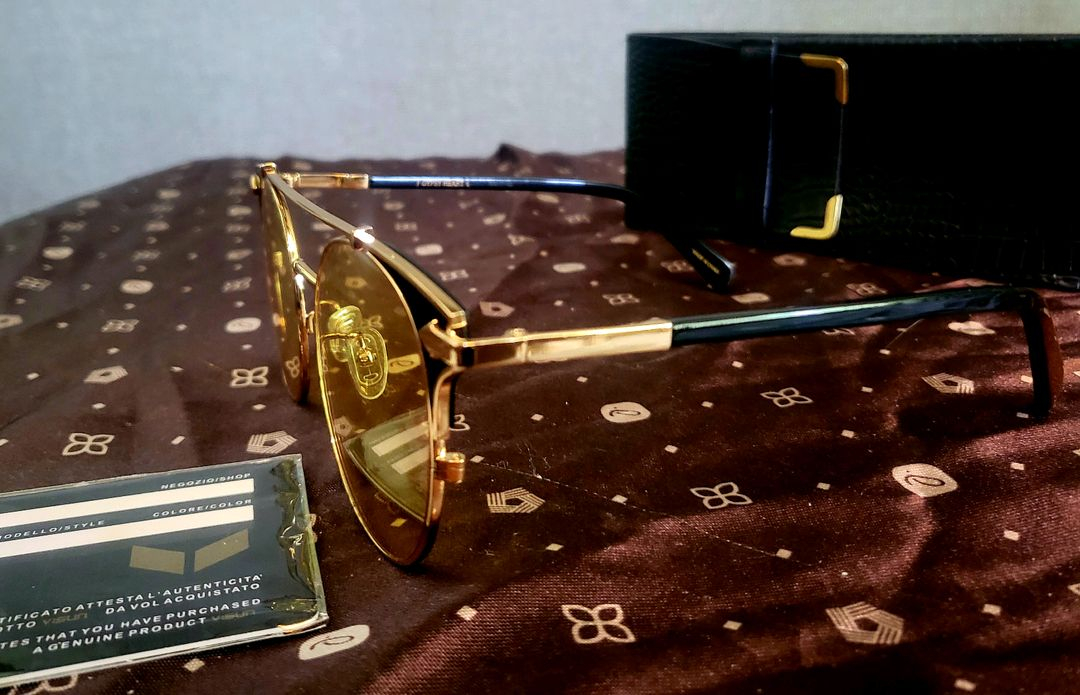 [미사용 새상품] - 옐로우 틴트렌즈 선글라스--4