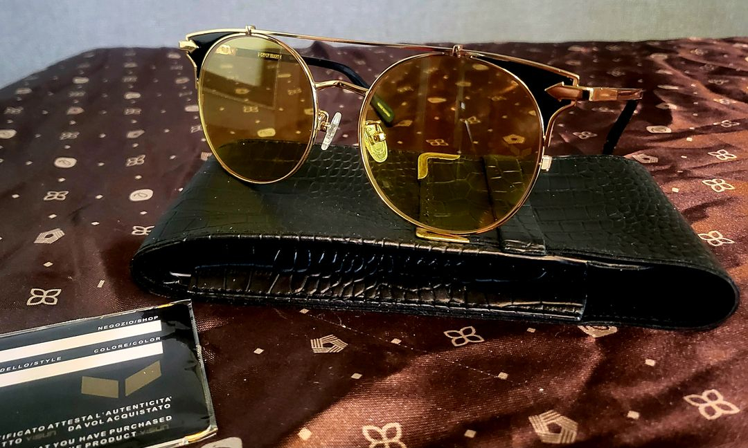 [미사용 새상품] - 옐로우 틴트렌즈 선글라스--9