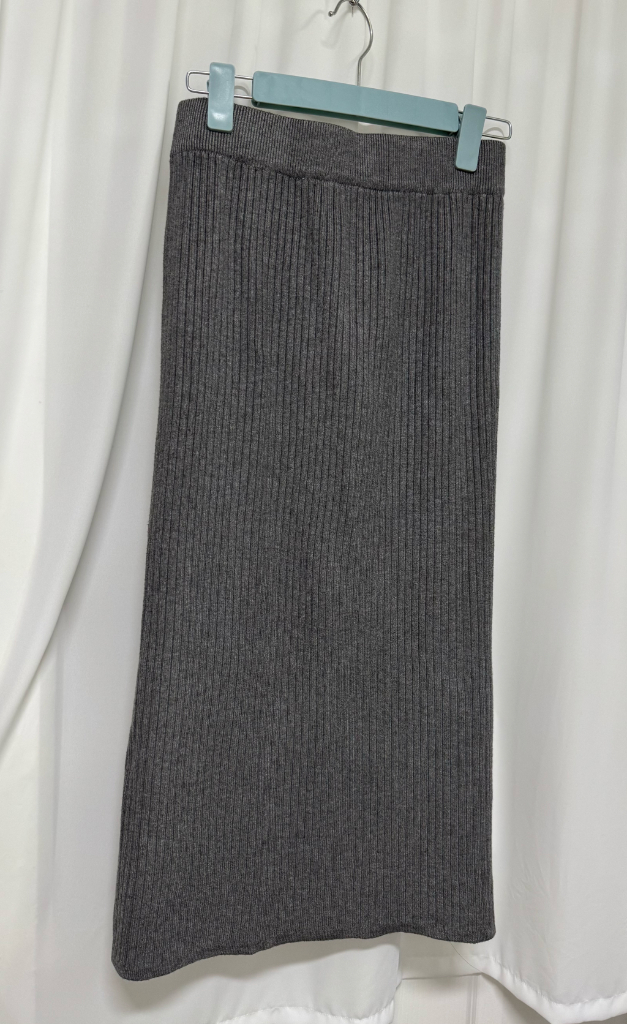[새상품] 골지니트 롱스커트--1