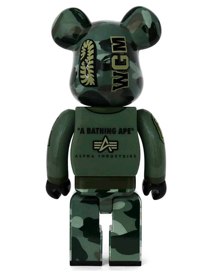 베어브릭 <BAPE 베이프 카모샤크X 알파인더스트리 ALPHA> 400% 100% 세트 이미지