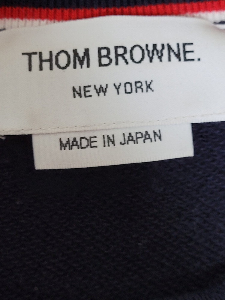 [3] 톰브라운 네이비 사선완장 옆트임 맨투맨--9