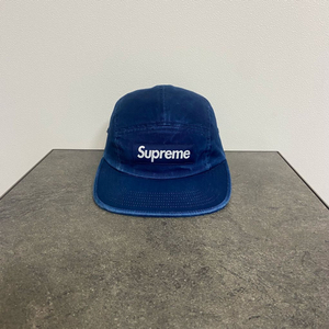 (OS) 슈프림 박스로고 캠프캡 모자 워시드 치노 인디고