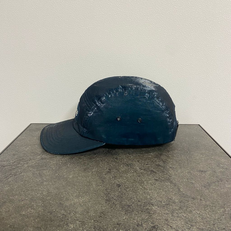 (OS) 슈프림 박스로고 캠프캡 모자 코티드 린넨 블루리쉬--2