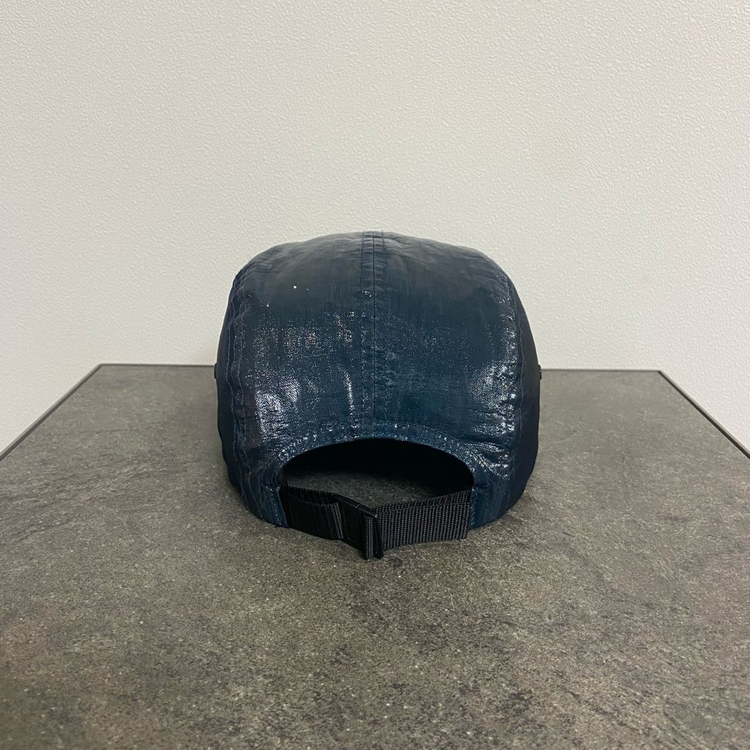 (OS) 슈프림 박스로고 캠프캡 모자 코티드 린넨 블루리쉬--3