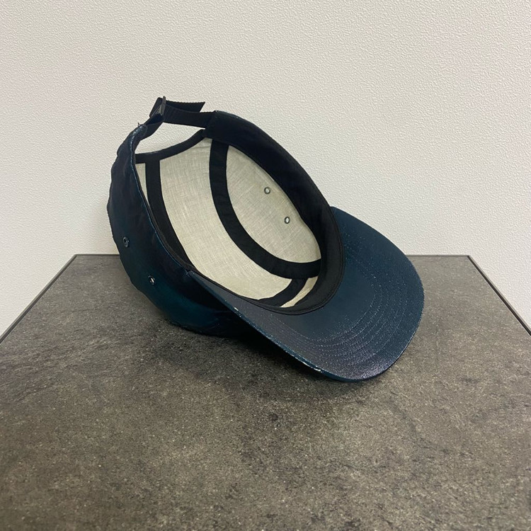 (OS) 슈프림 박스로고 캠프캡 모자 코티드 린넨 블루리쉬--6