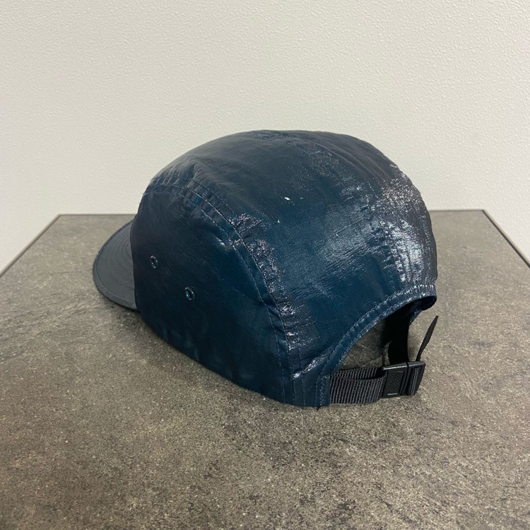 (OS) 슈프림 박스로고 캠프캡 모자 코티드 린넨 블루리쉬--7