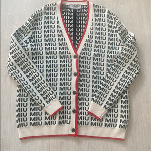 미우미우 로고 패턴 울 가디건