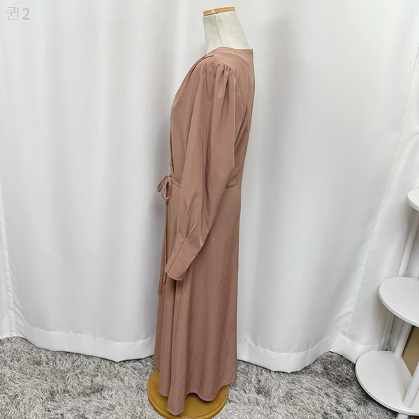 리리앤코 여자 브이넥 긴팔 봄 원피스 2 (66-77추천) 이미지