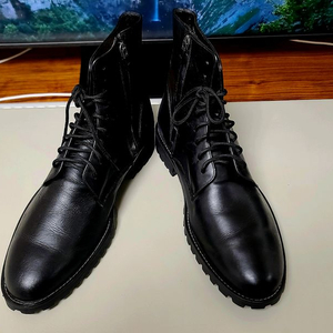 미소페 남성 소가죽 레이스업 워커 265, 블랙