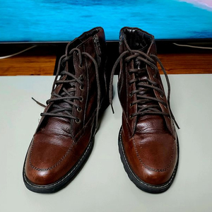 탠디 옴므 천연가죽 레이스업 부츠 (265E), 다크 브라운