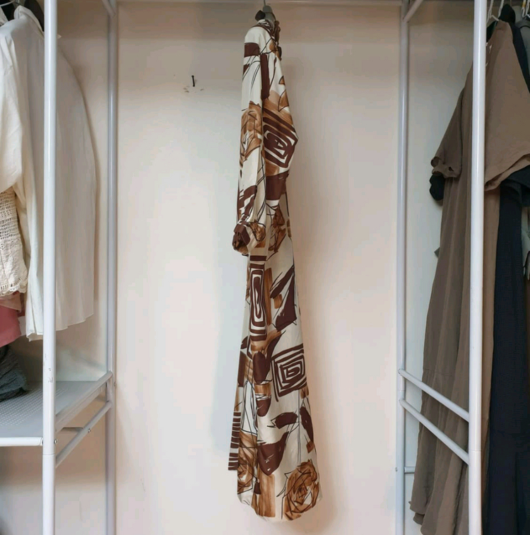 드라이완료)명품 명품 MARNI 마르니 쇼라인 실크 추상패턴 베이비돌 원피스 이미지