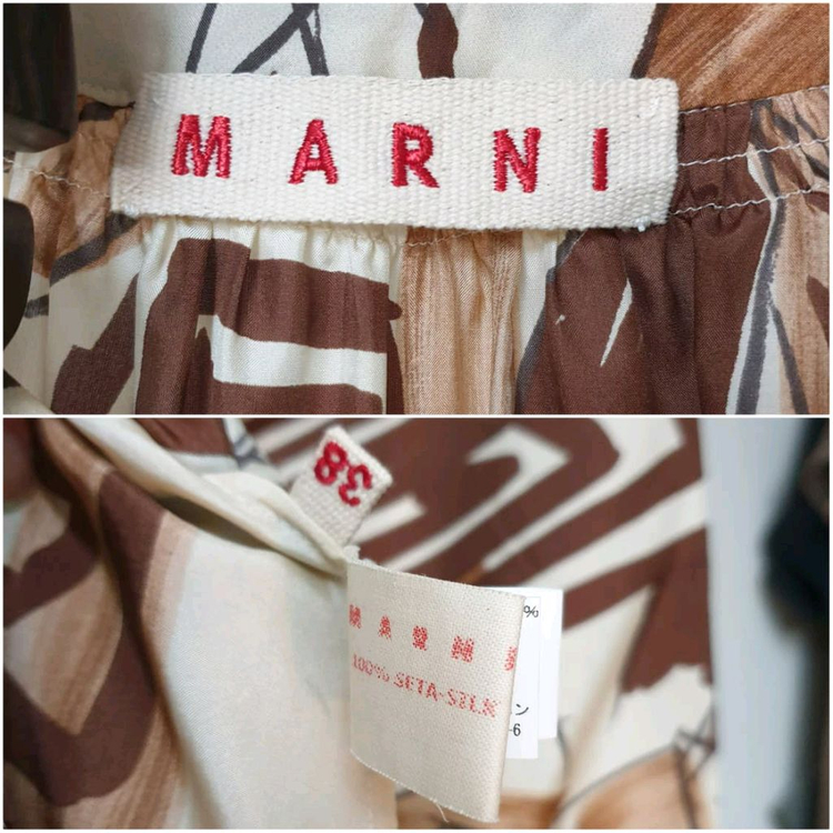 드라이완료)명품 명품 MARNI 마르니 쇼라인 실크 추상패턴 베이비돌 원피스 이미지