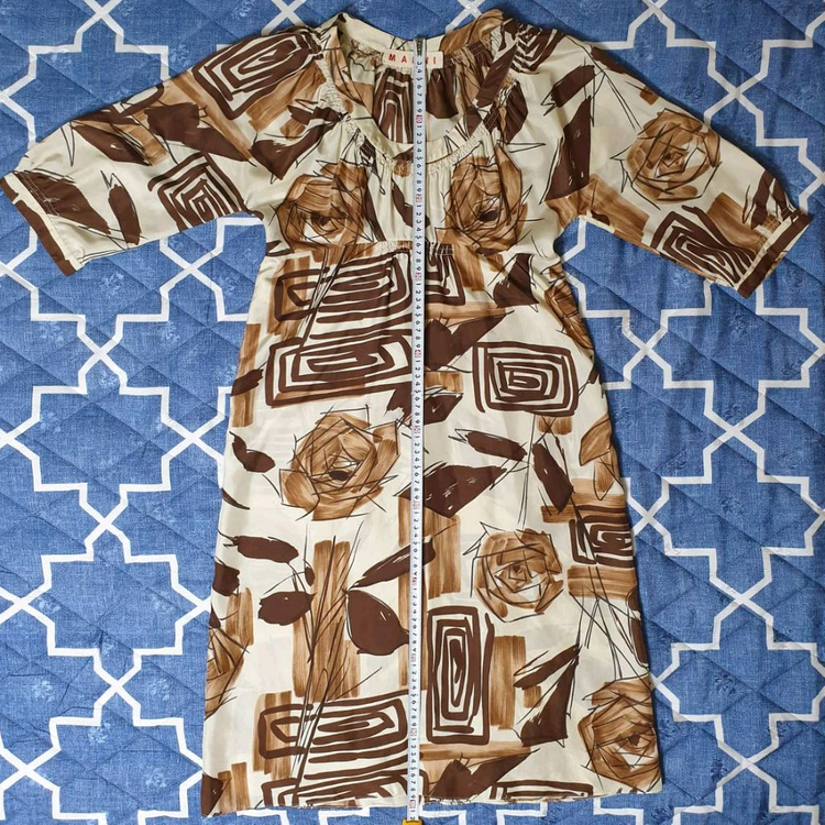 드라이완료)명품 명품 MARNI 마르니 쇼라인 실크 추상패턴 베이비돌 원피스 이미지