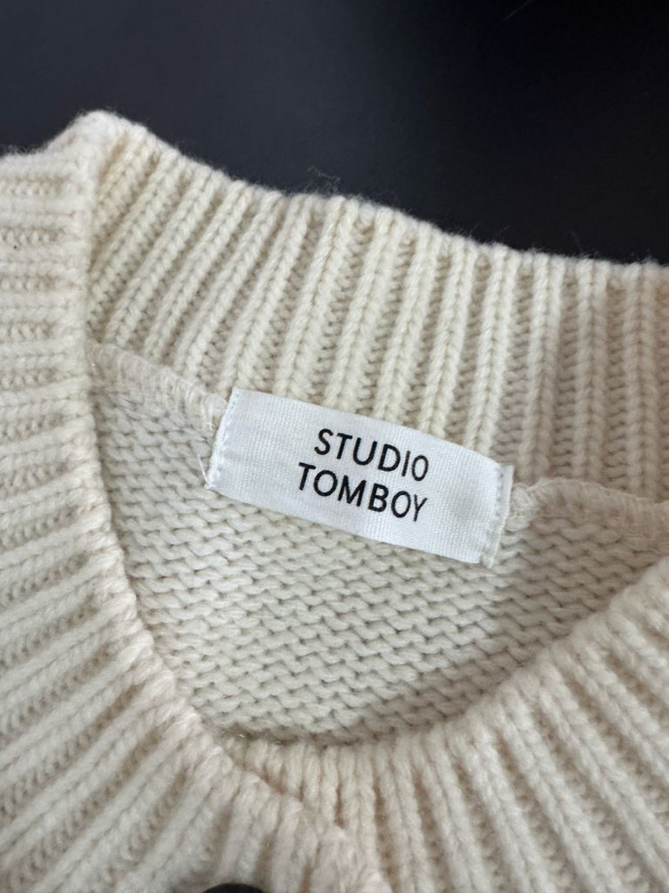 여성 스튜디오톰보이 오버핏 아가일 니트 가디건 F--2