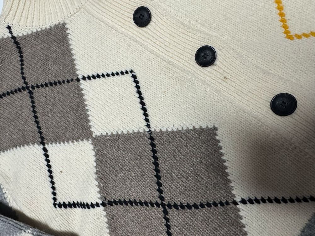 여성 스튜디오톰보이 오버핏 아가일 니트 가디건 F--4