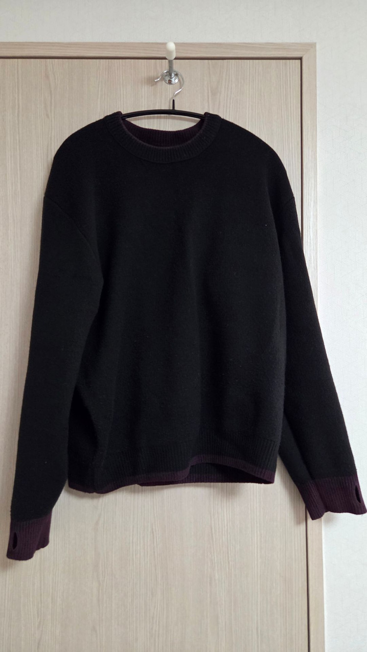 스토커즈x더니트컴퍼니 리버서블 니트 버건디 M 이미지