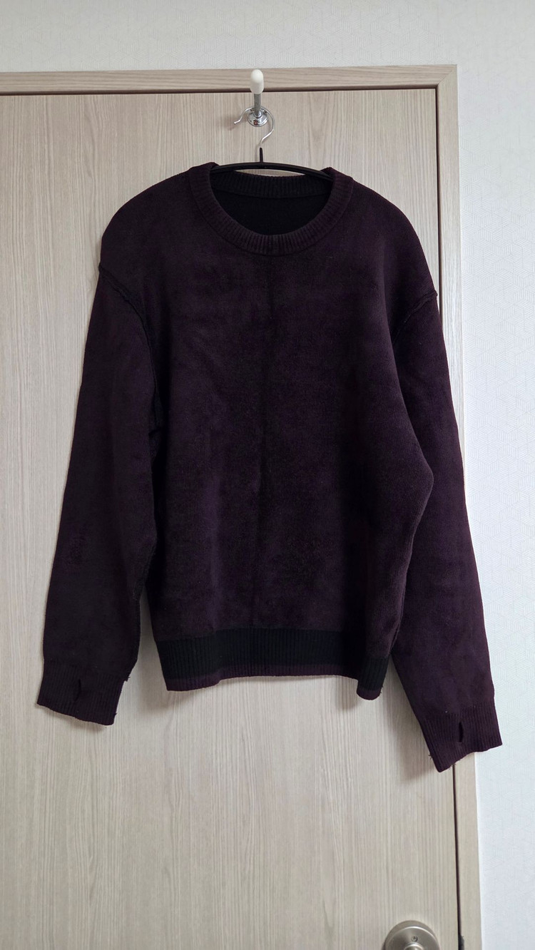 스토커즈x더니트컴퍼니 리버서블 니트 버건디 M 이미지