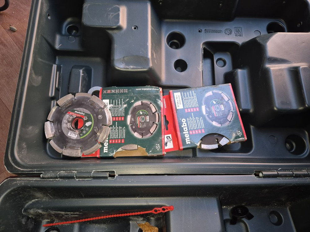 메타보 홈파기 그라인더, 2중 날 3개, 메타보 집진기--2