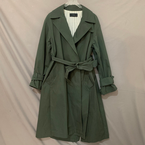 82 시스템 카키 벨티드 오버핏 트렌치 롱코트