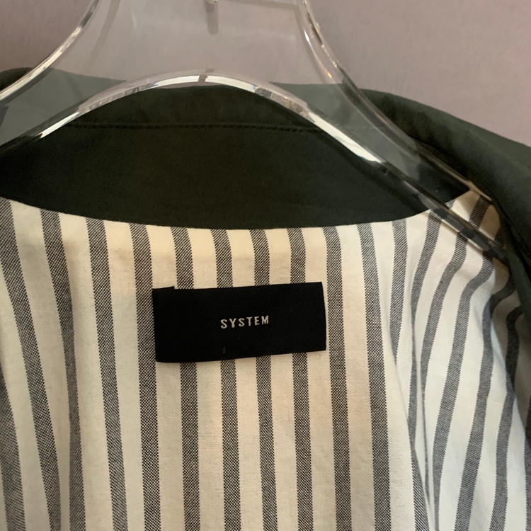 82 시스템 카키 벨티드 오버핏 트렌치 롱코트--5