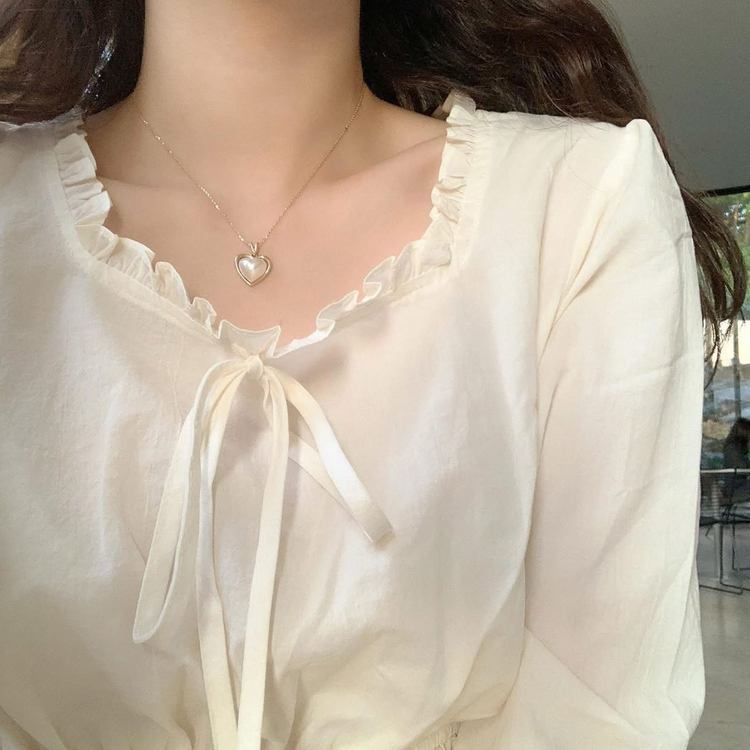 프릿 14K 하트마베 진주목걸이 로즈골드--4