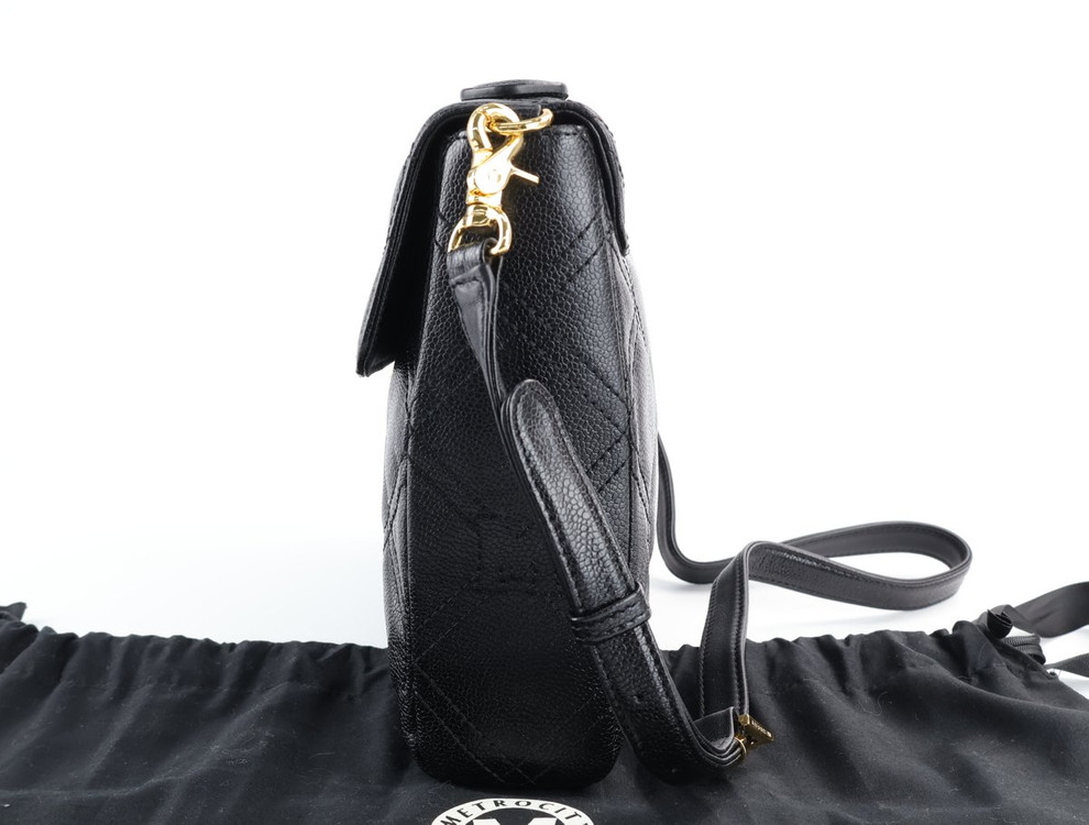 메트로시티 퀄팅 레더 탑핸들 체인 숄더백 크로스백 블랙 이미지