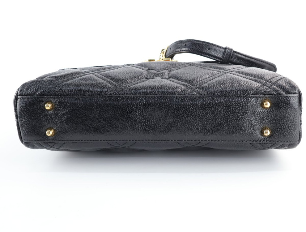 메트로시티 퀄팅 레더 탑핸들 체인 숄더백 크로스백 블랙 이미지