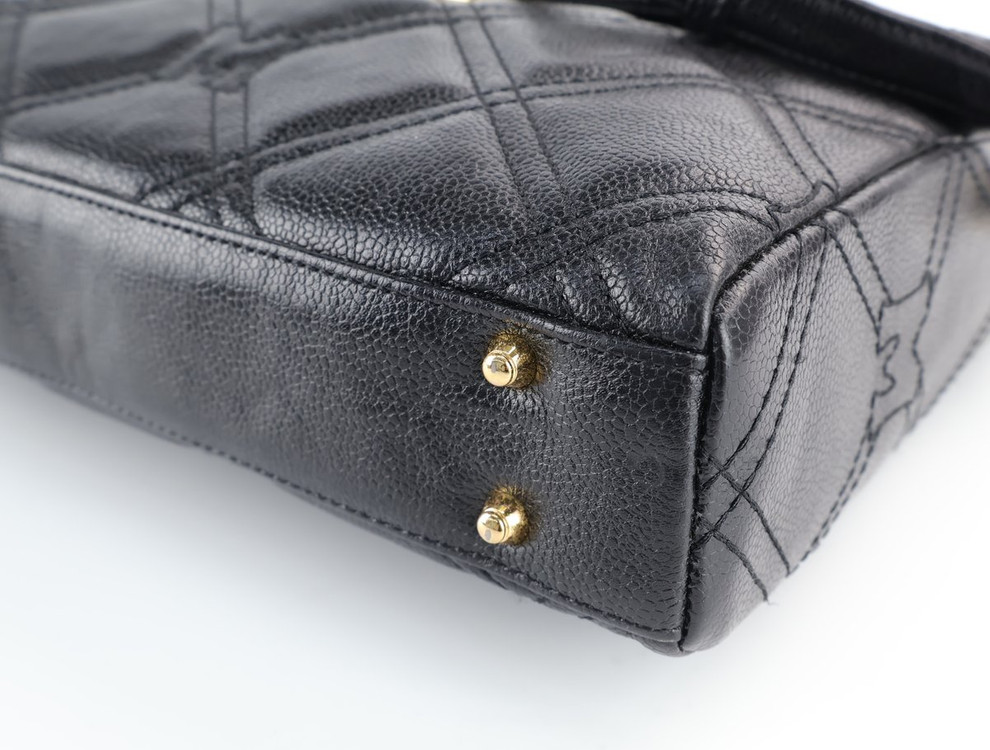 메트로시티 퀄팅 레더 탑핸들 체인 숄더백 크로스백 블랙 이미지