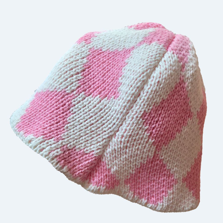 OIOI 다이아몬드 패턴 버킷햇--3