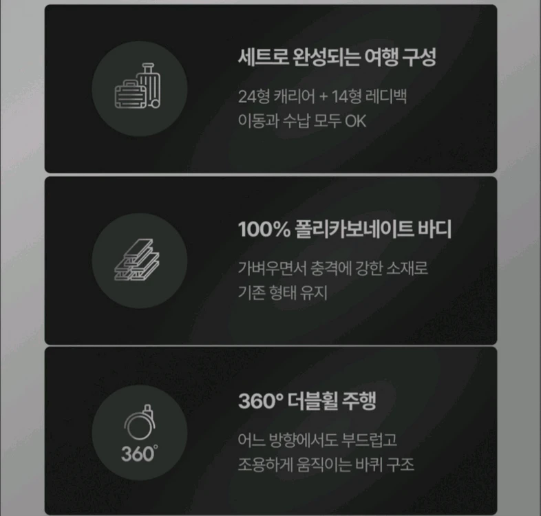 캐리어 세트 (24인치 + 14인치 레디백) 이미지