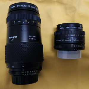 니콘 AF Nikkor 50mm 1:1.8D& tokina af 75-300