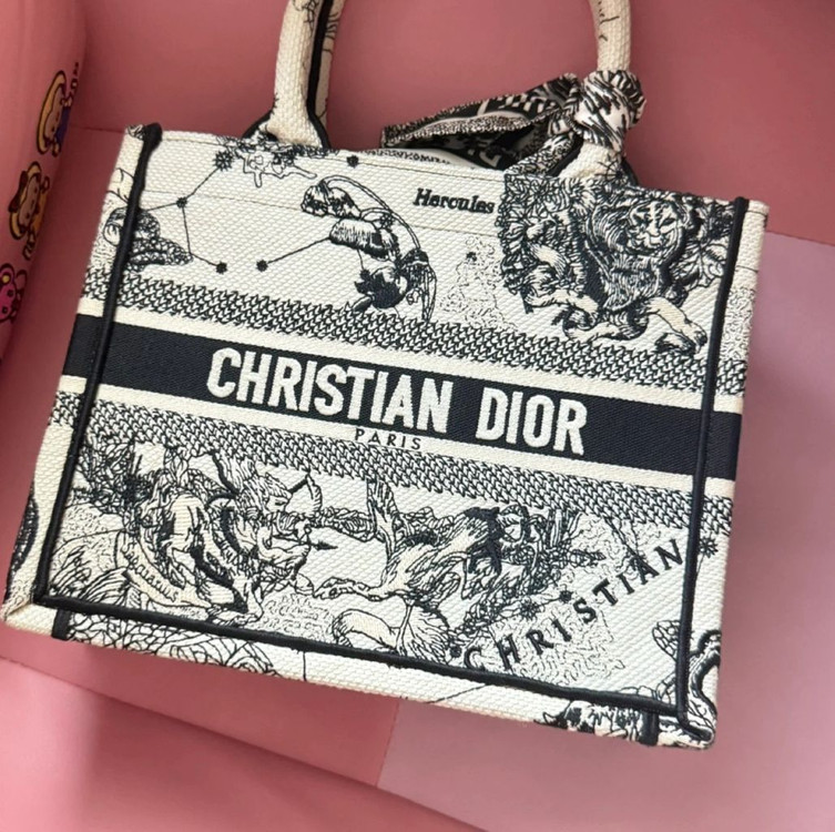 디올 북 토트백 가방 스몰 조디악 라떼+미차--1