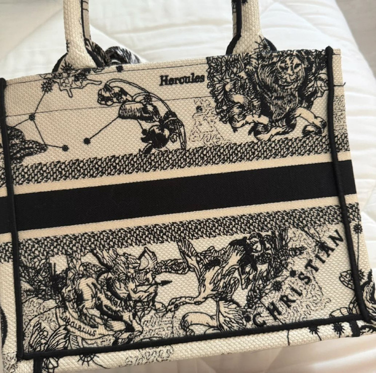 디올 북 토트백 가방 스몰 조디악 라떼+미차--2