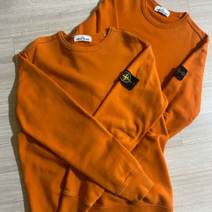 [S,L]스톤아일랜드 오렌지 크루넥 맨투맨